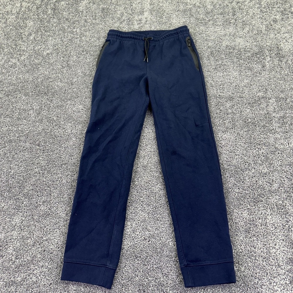 Old Navy Active Jogger Pants Boys XL 14-16 Blue Fleece Zip Pocket Elastic Waist
